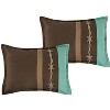 Home Mart Goods 7 Piece Teal Brown Southwestern Star Soft Bedding Comforter Set - 3 of 4