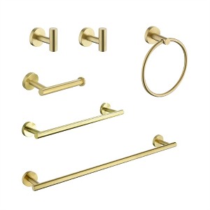OUTSUPPLY 6 Pcs Stainless Steel Bathroom Towel Rack Set, Wall Mounted Modern Hardware with Rustproof Construction - 1 of 4