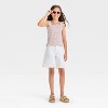 Girls' Patch Pocket Twill Bermuda Shorts - Cat & Jack™ White - 3 of 3