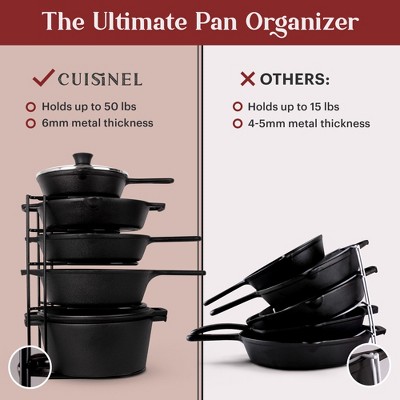 Black Heavy Duty 5-Tier Metal Pan Organizer Rack