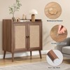 GlasFlength Buffet Cabinet with Storage, Vintage Side Cabinet  Metal Frame, Large Capacity, Easy Assembly, Brown, 26.4"*15"*30" - 4 of 4