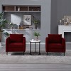 KWPZQEB Armchair, Accent Chair for Living Room, Velvet Upholstered Chair Mid-Century Modern Armchair with Pillow and Metal Legs for Bedroom - 4 of 4