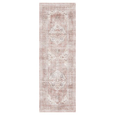 MontVoo Non-Slip Machine Washable Medallion Area Rug Pink