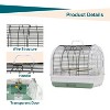 Portable Bird Cage Carrier, Escape-Proof Cage with Perches, Bowls, Tray, Travel Carrier for Small Birds, Parrots - 3 of 4