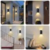 DAKAFUL 2-Pack Outdoor Wall Light Fixtures with LED Bulbs, Rustproof Aluminum Up Down Lights for House, Porch, Garage Black - 3 of 4