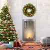 Christmas Wreath with LED Lights, 22 Inch Pre-lit Artificial Christmas Wreaths with Pine Cone, Red Berries, for Windows, Wall, Mantel Front Door - 4 of 4
