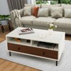 Tangkula Coffee Table Modern Rectangle w/ Storage Shelf & Drawers Living Room Furniture - 4 of 4