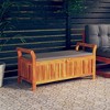 vidaXL Patio Storage Bench with Cushion Loveseat Outdoor Solid Wood Acacia - Gray 49.6" x 19.7" x 23.6" - 2 of 4