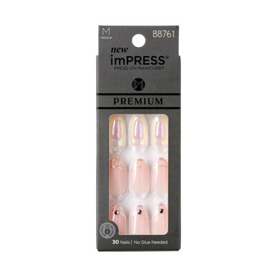 KISS Products Premium Medium Almond Press-On Fake Nails - All My Love - 33ct