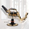 Karl Home Vintage Style Heavy Duty Hydraulic Recline Square Backrest Barber Chair Black and Gold Frame - 3 of 4