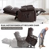 Dual Motor Infinite Position Power Lift Recliner Chair, PU Leather Heavy Duty Oversized Recliner with Heat Massage-3irtyhousy - 3 of 4
