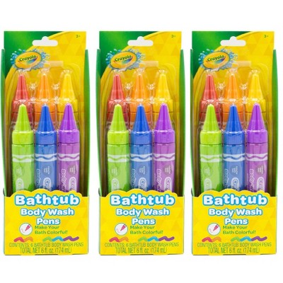 3 Crayola Body Wash Pens Fruit Scented + 1 Finger Paint Bath Soap Kids  Bathtub