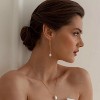 14K Gold Plated Pearl Dangle Hoops - Hypoallergenic Small Drop Chain Earrings for Multiple Piercing - 4 of 4