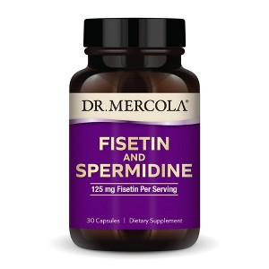 Dr. Mercola Fisetin and Spermidine, 30 Capsules 125 mg Fisetin, Non-GMO, Gluten Free, Soy Free - 1 of 4