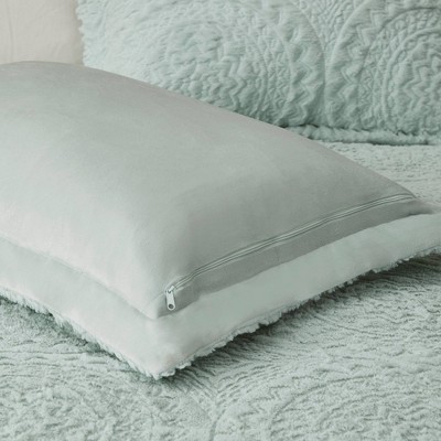 Ivory Faux Fur Reversible Full Sham Set