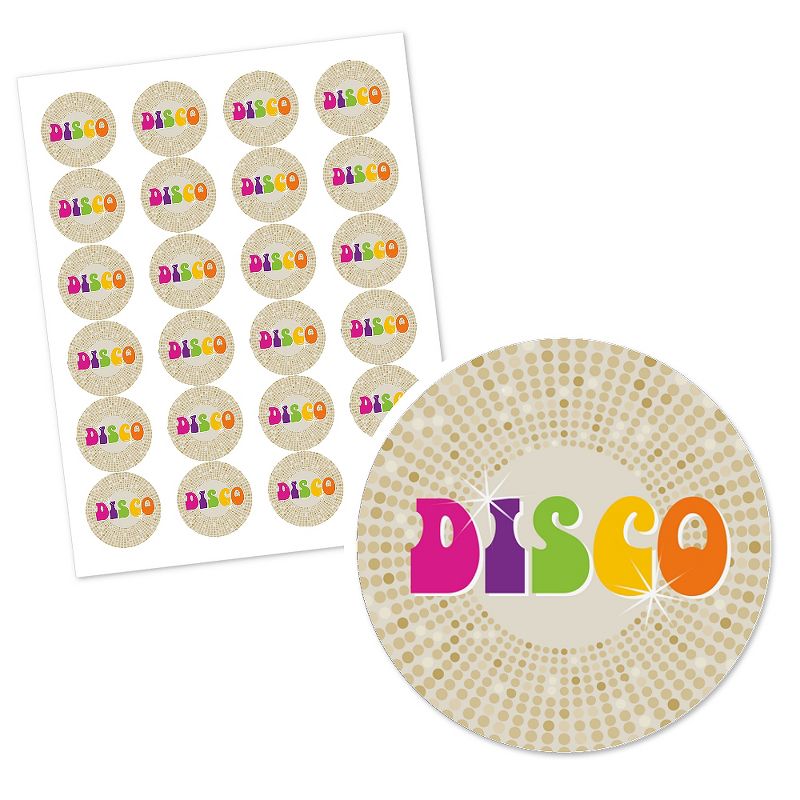 Big Dot of Happiness 70's Disco - 1970's Disco Fever Party Circle Sticker Labels - 24 Count, 2 of 5