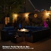 ALAULM 13 Pieces Patio Furniture Set, Rattan Wicker Outdoor Conversation Sets, Furniture Sofa Set w/43in Propane Fire Pit Table - 2 of 4