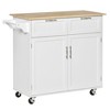 NicBex Mobile Kitchen Island Cart Morden Kitchen Carts on Wheels with Storage, 2 Cabinets Doors and 2 Drawer for Dining Rooms - 3 of 4