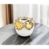 HomeRoots 5" White Floral Bud Porcelain Table Vase With Sculptural Details - 2 of 4