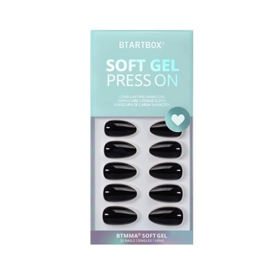 BTArtbox Press-On Nails - Black Velvet - S Almond - 32ct