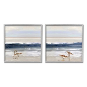 Stupell Industries Birds On Beach Shore Ocean Waves Landscape, 24" x 24" - 1 of 4