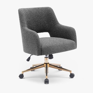 WestinTrends Genevieve Mid-Century Modern Swivel Office Chair With Wheels - 1 of 4