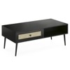 MOEPISY Mid-Century Modern Coffee Table, 47 Inch Rectangle Console Table with Drawer & Shelf, Black - 4 of 4