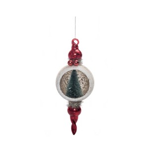 Transpac Glass 8.75 in. Holiday Sisal Tree in Globe Ornament - 1 of 2