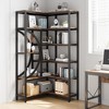 Industrial Corner Bookshelf with 6 Tier, L-Shaped Modern Bookcase, Large Corner Storage Rack - 2 of 4