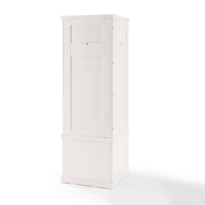 Distressed White Birch Corner Hall Tree with Storage