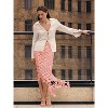 Boho Hollow Out Maxi Skirt for Women, High Waisted Long Skirt with Fringe Hem for Summer Light Pink - 4 of 4