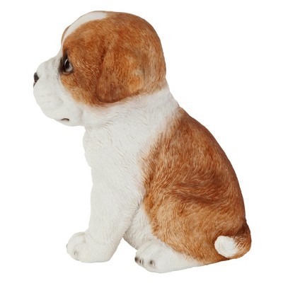 Hand-Painted Resin Bulldog Puppy Collectible Dog Statue