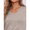 cheibear Women's Loungewear Knit Sleeveless V Neck Tank Tops with Pants Pajamas Sets 2 Pcs - 4 of 4