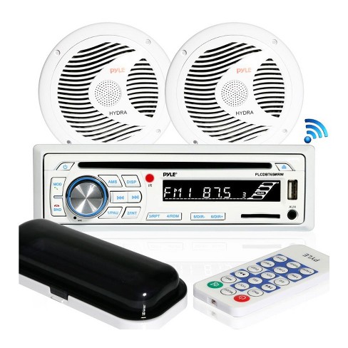 *KIT* Pyle Marine CD/MP3 USB/SD AM/FM Stereo Player w/2 x 3.5" 200W Speakers 