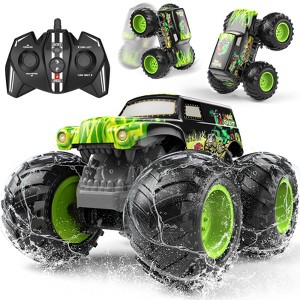 TITQWOP 1:14 Amphibious Remote Control Car,Double Wheelie 2.4GHz Waterproof Monster Truck Toy,4WD Off-Road Vehicle,All-Terrain Grass/Pool/Sand - 1 of 4
