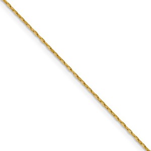 Black Bow Jewelry 1mm 14k Yellow Gold Diamond Cut Open Long Cable Necklace Chain - 1 of 4