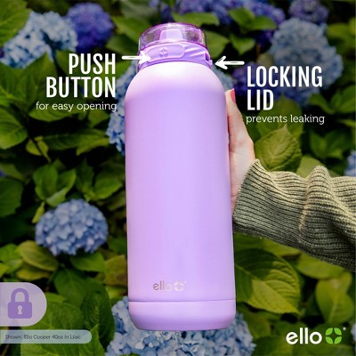 Ello Cooper 32oz Stainless Steel Water Bottle - Light Blue: BPA-Free, Reusable, Hand Wash, Cold Beverages, All Ages MISSING STRAW