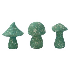 Transpac Resin Rustic Weathered Mushroom Decor Set of 3 Spring Home Decorations - 1 of 1