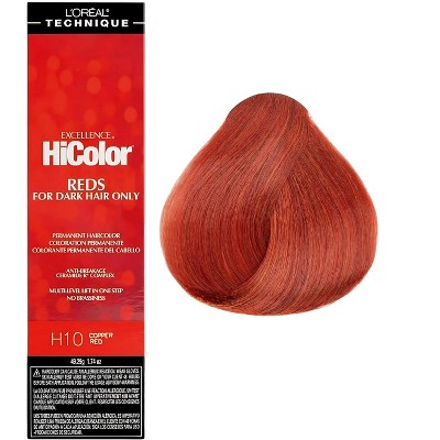 L'oreal Tecnique HiColor Reds for Dark Hair Only (#H10 COPPER RED) Loreal HighColor Permanent Dye High Color