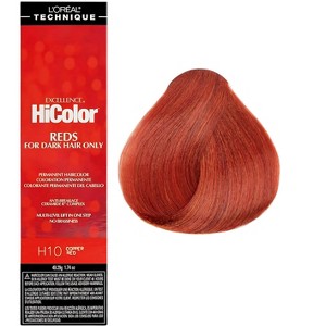 L'oreal Tecnique HiColor Reds for Dark Hair Only (#H10 COPPER RED) Loreal HighColor Permanent Dye High Color - 1 of 3