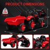 12V 3 in 1 Kids Ride On Excavator & Tractor with Detachable Trailer, Kids Electric Vehicles with Remote Control, LED Lights Music for Kids - 2 of 4