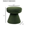 PAGED Accent Ottoman Mushroom Shape Vanity Stool Contemporary Foot Stool with Round Top, Shearling Teddy-Like Fabric for Entryway, Bedroom - 3 of 4