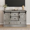 Garvee Farmhouse TV Stand with Sliding Barn Doors, 4 Drawers, Entertainment Center with Storage for Bedroom Living Room - 3 of 4