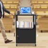 YIYIBYUS Locking File Cabinet with Hooks, Computer Cart with Wheels - 2 of 4