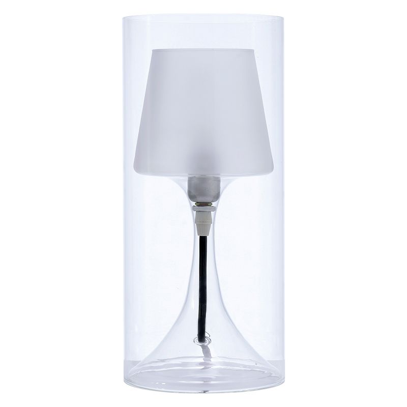 13&#34; Novelty Hurricane Glass Table Lamp (Includes LED Light Bulb) White - Ore International, 1 of 5
