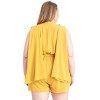 Slickblue Shimmer Draped Sleeve Romper for Women, Plus Size, V-Neck, Tie Waist, Comfortable Fit, Size & Color Options - 4 of 4
