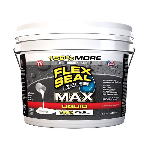 Flex Seal Family Of Products Flex Seal Max White Liquid Rubber Sealant  Coating 2.5 Gal : Target