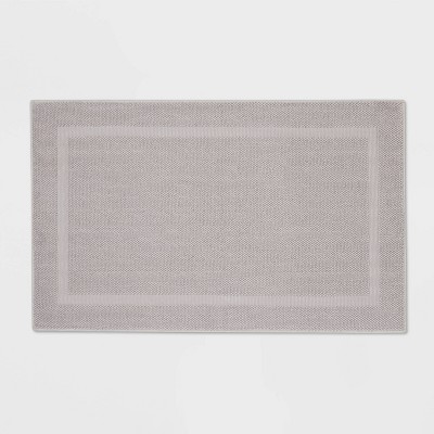 23"x37" Performance Texture Cotton Memory Foam Bath Rug Light Gray - Threshold™