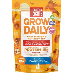 Healthy Heights Grow Daily Boys 10+ Shake Mix Powder, 18g Protein, 1.48lb - 1 of 4