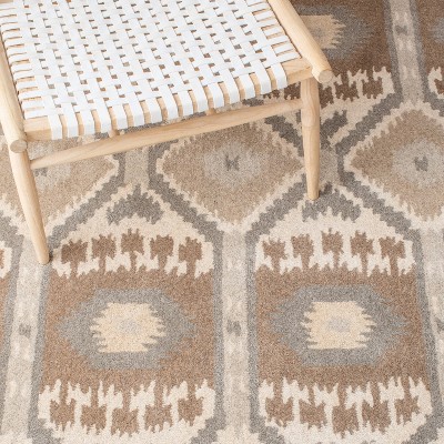 Multicolor Hand-Tufted Wool Rectangular Area Rug 3' x 5'
